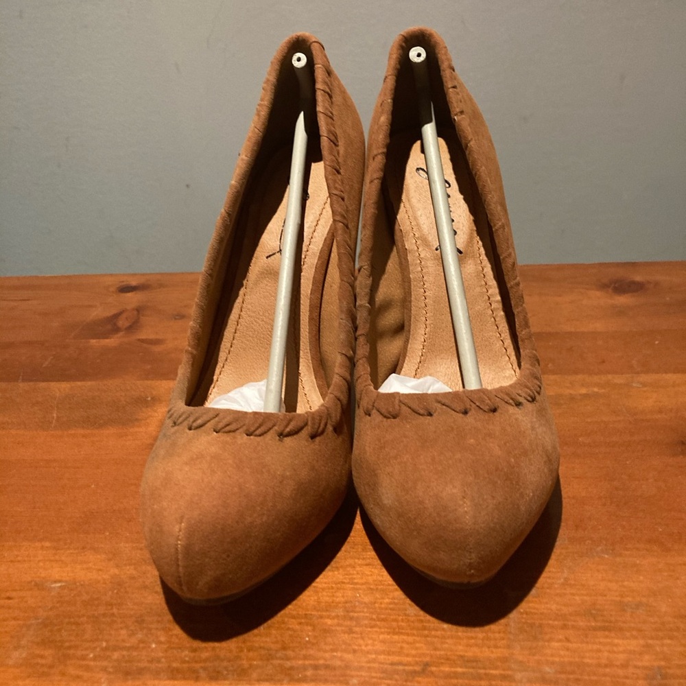 Cognac Brown Suede Shoes (NIB)